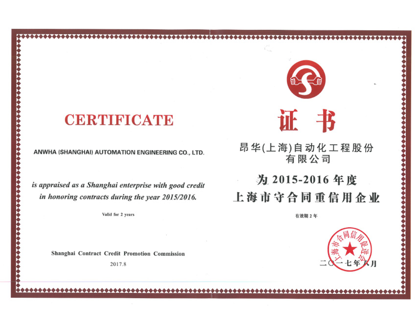  年度守合同重信用企業